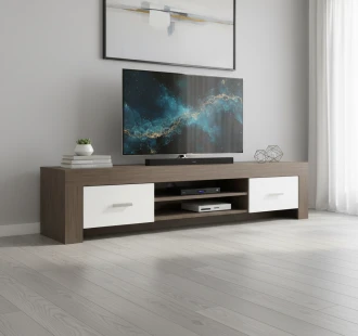 Meuble TV Gris - Blanc Éraflé